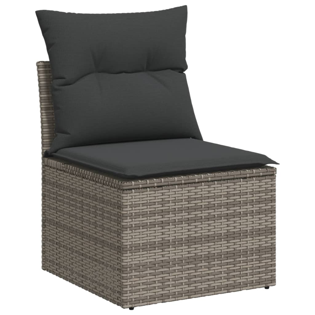 Σαλόνι Κήπου 6 Τεμαχίων από Γκρι Συνθετικό Ρατάν με Μαξιλάρια 4