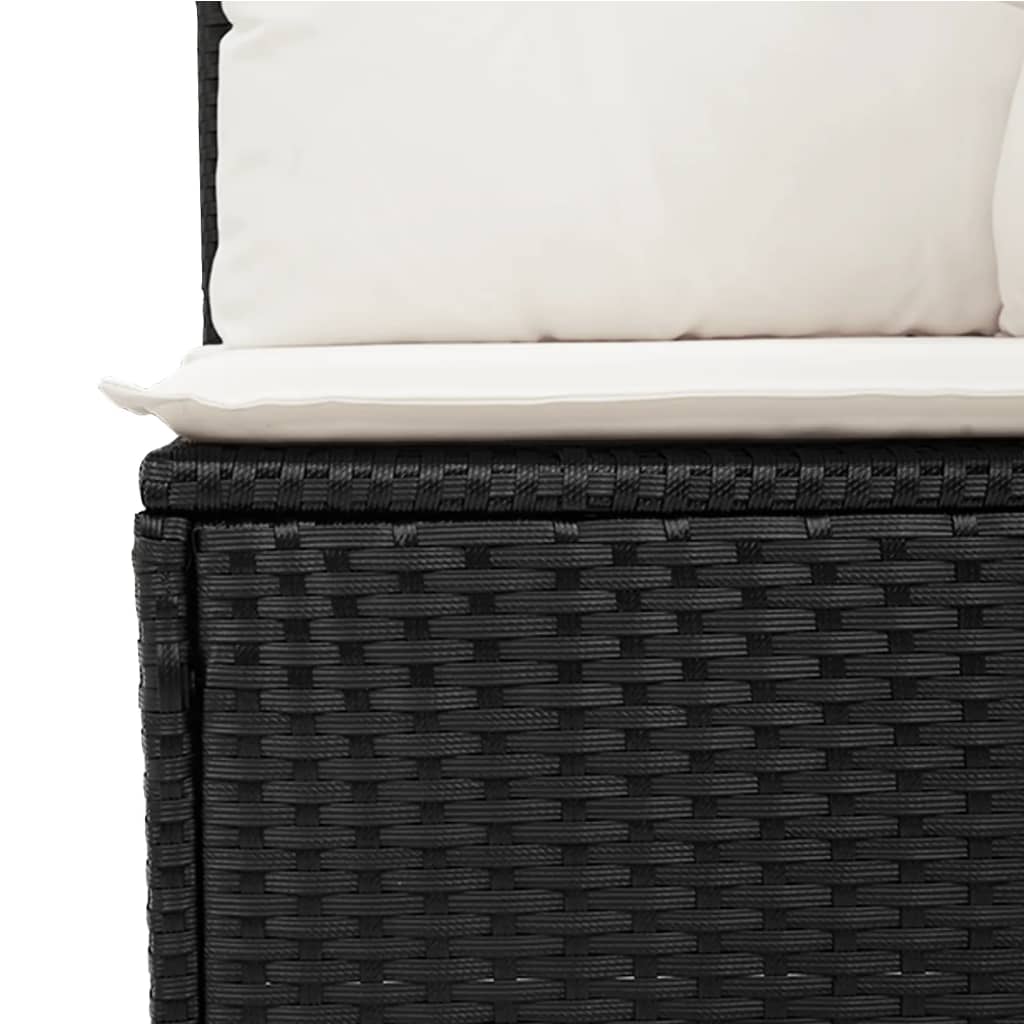 Σαλόνι Κήπου Σετ 11 Τεμαχίων Μαύρο Συνθετικό Ρατάν με Μαξιλάρια 6