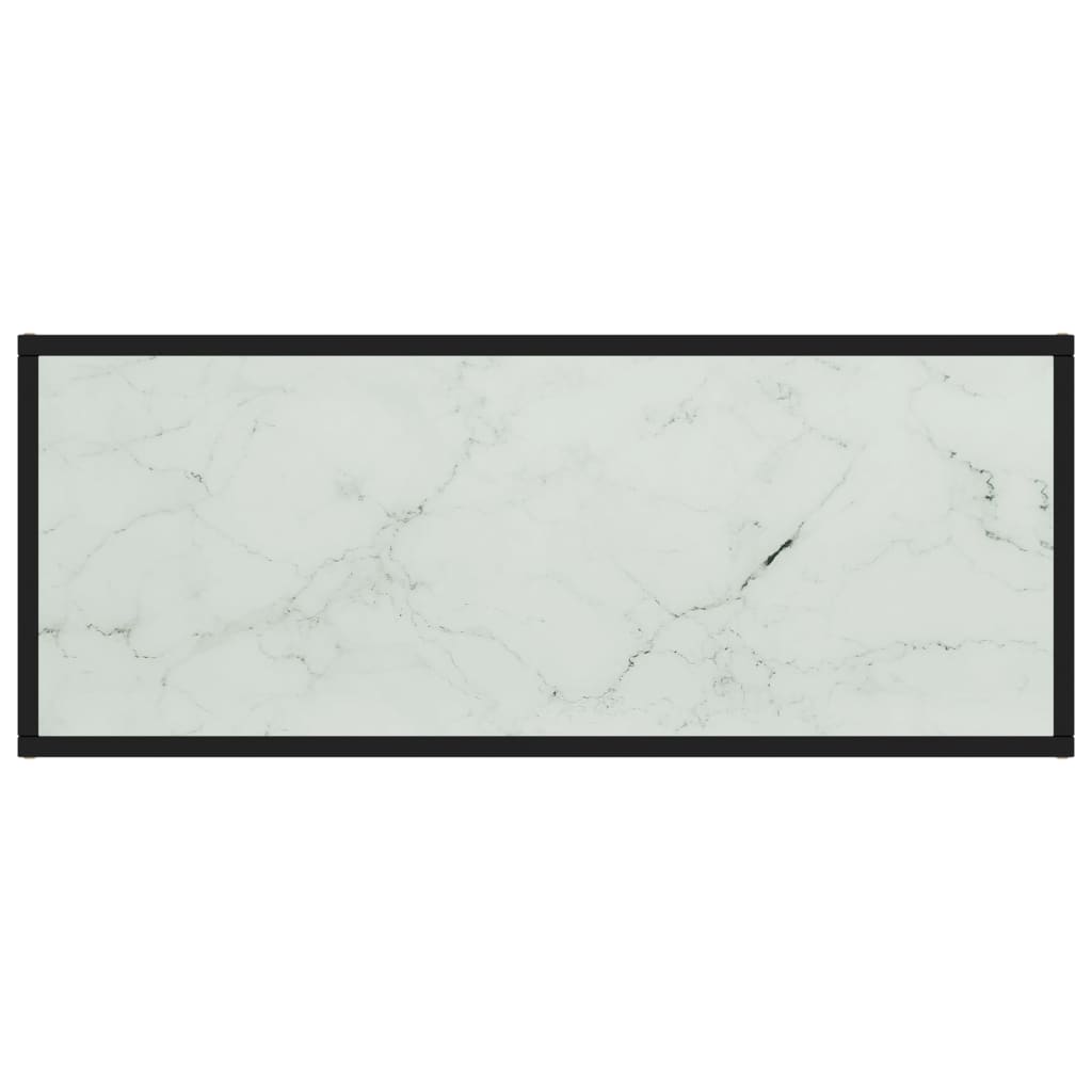 Έπιπλο Τηλεόρασης Μαύρο με Λευκό Μαρμάρινο Γυαλί 100x40x40 εκ. 4
