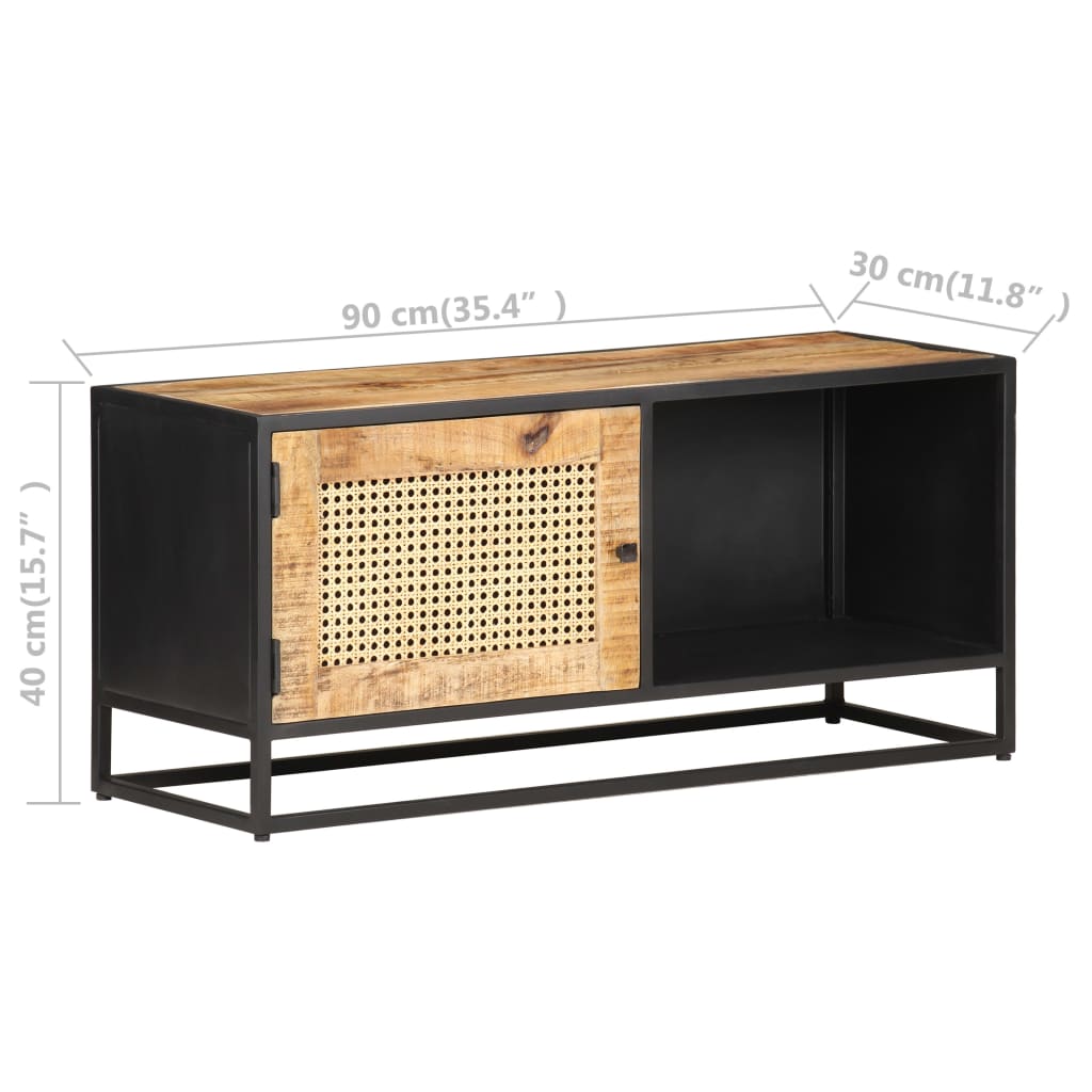 Έπιπλο Τηλεόρασης 90x30x40εκ Ακατ. Μάνγκο/Φυσικό Ζαχαροκάλαμο 7