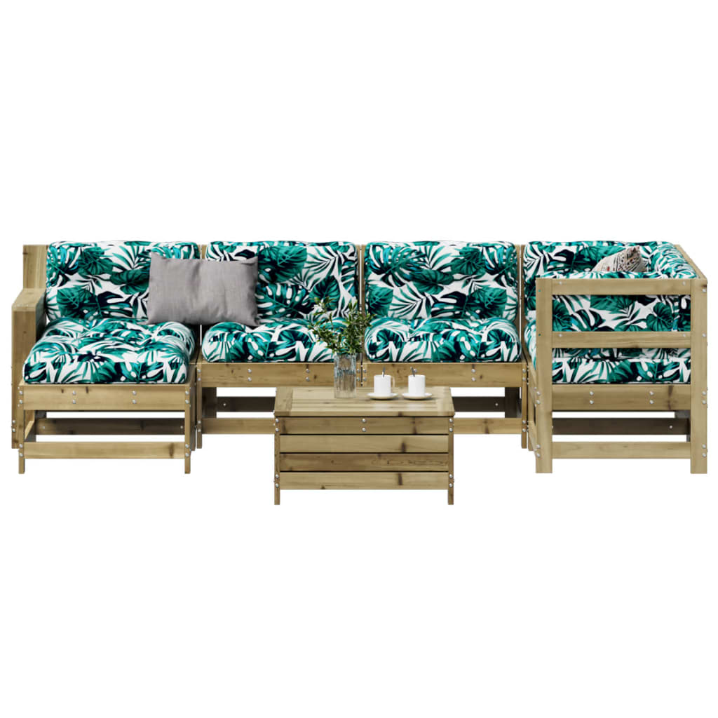 Σαλόνι Κήπου Σετ 7 τεμ από Εμποτισμένο Ξύλο Πεύκου με Μαξιλάρια 1