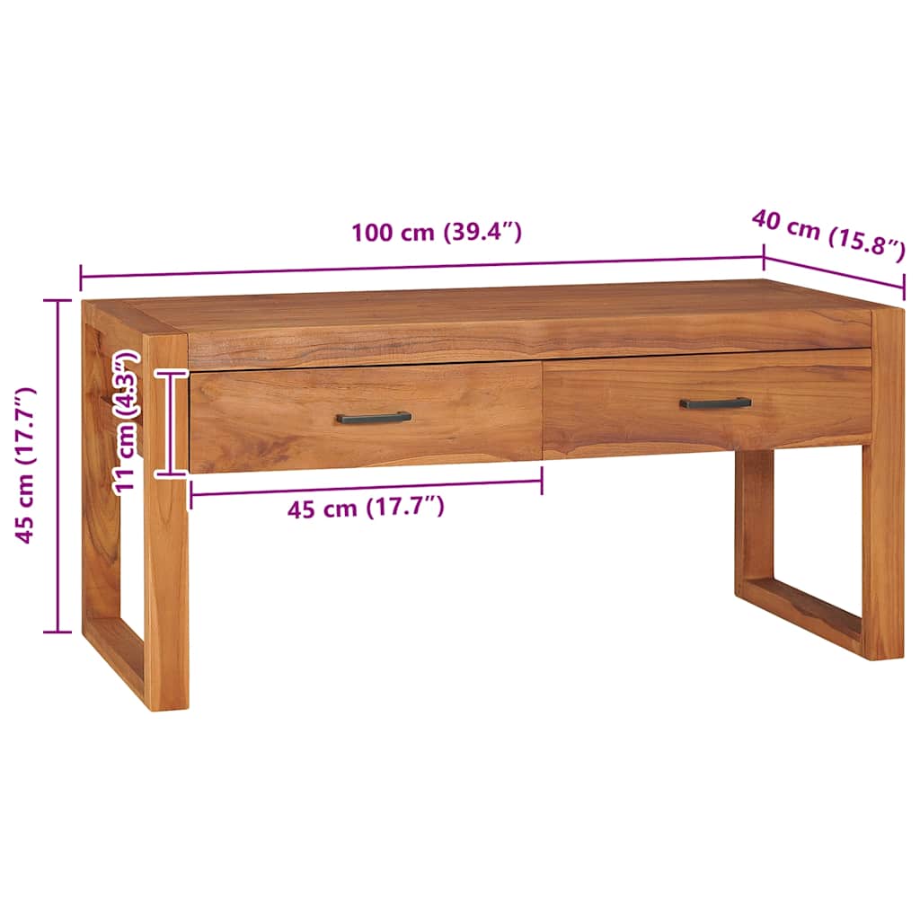 Έπιπλο Τηλεόρασης 100 x 40 x 45 εκ. από Ανακυκλωμένο Ξύλο Teak 9