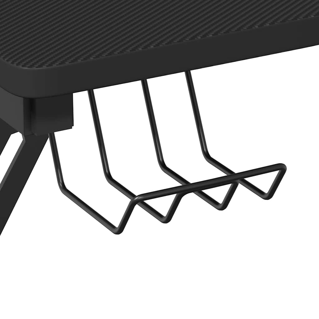 Γραφείο Gaming Μαύρο 110 x 60 x 75 εκ. με Πόδια σε Σχήμα Υ 7
