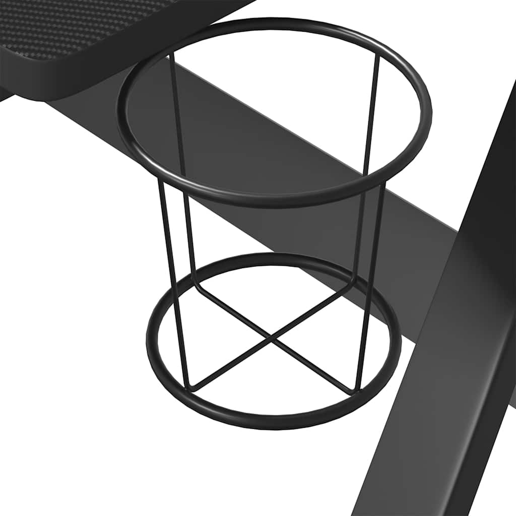 Γραφείο Gaming Μαύρο 90 x 60 x 75 εκ. με Πόδια σε Σχήμα ΖΖ 8