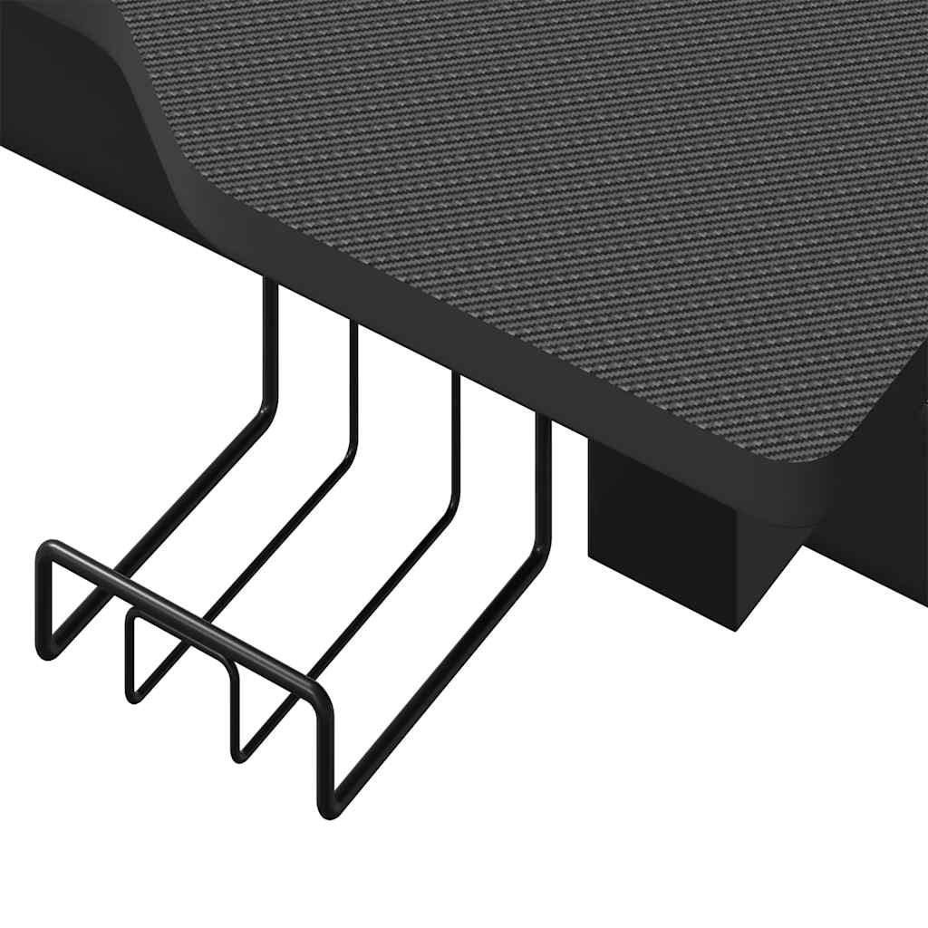 Γραφείο Gaming με LED Μαύρο 90x60x75 εκ. με Πόδια σε Σχήμα Ζ 10