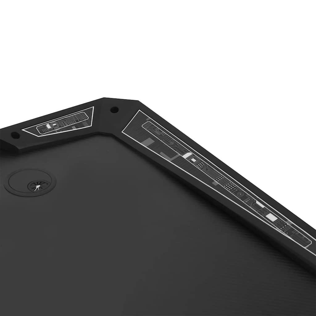 Γραφείο Gaming με LED Μαύρο 90x60x75 εκ. με Πόδια σε Σχήμα Υ 10