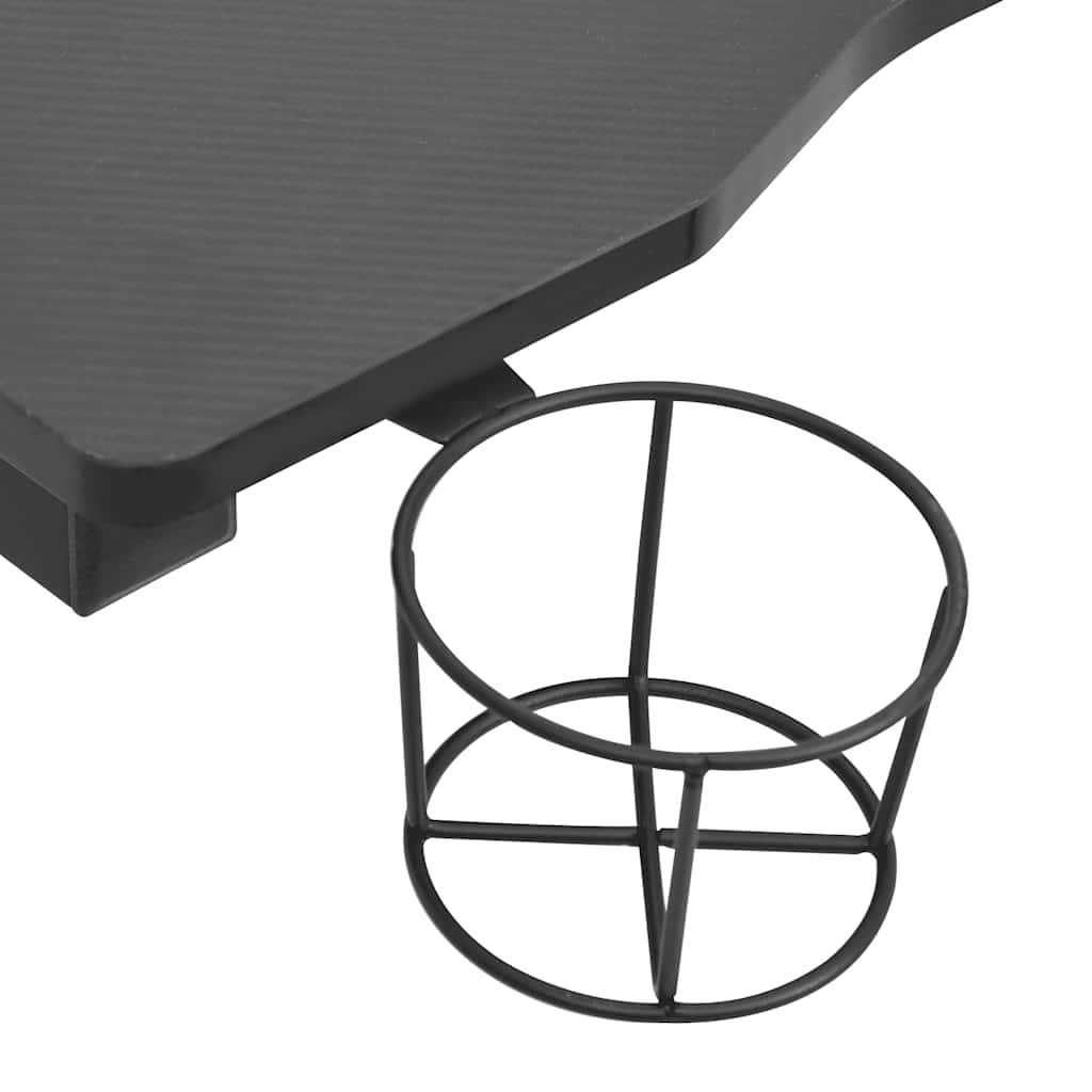 Γραφείο Gaming με LED Μαύρο 110 x 60 x 75 εκ. σε Σχήμα Υ 9