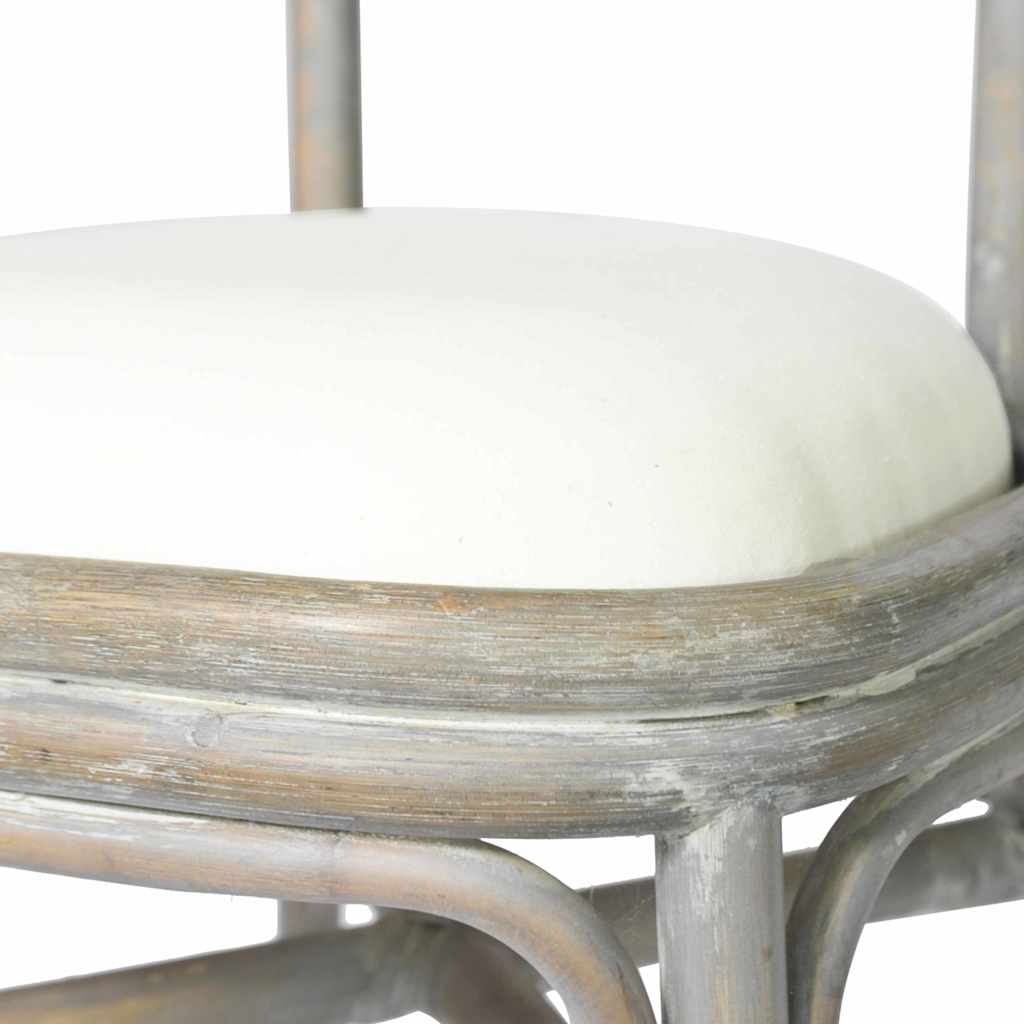 Καρέκλες Τραπεζαρίας 2 τεμ. Γκρι από Λινό Ύφασμα 6