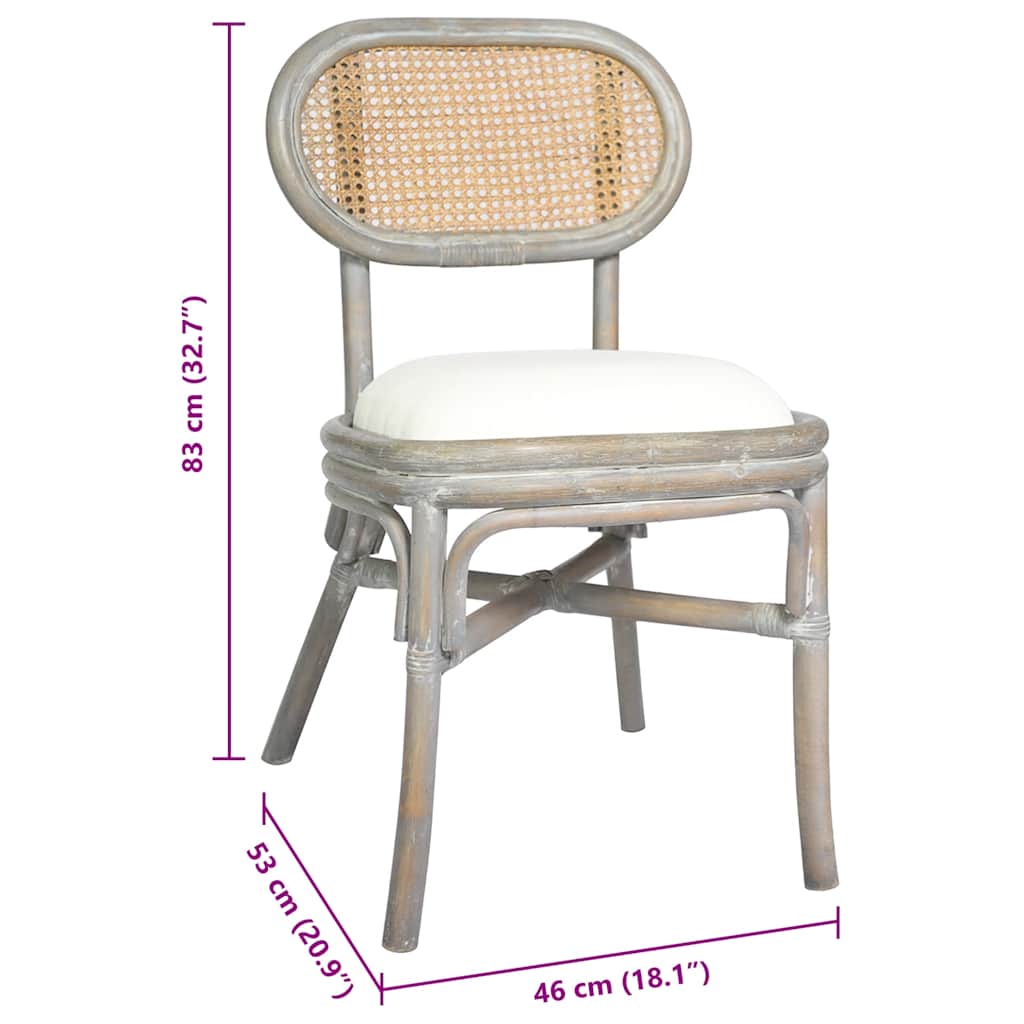 Καρέκλες Τραπεζαρίας 2 τεμ. Γκρι από Λινό Ύφασμα 7