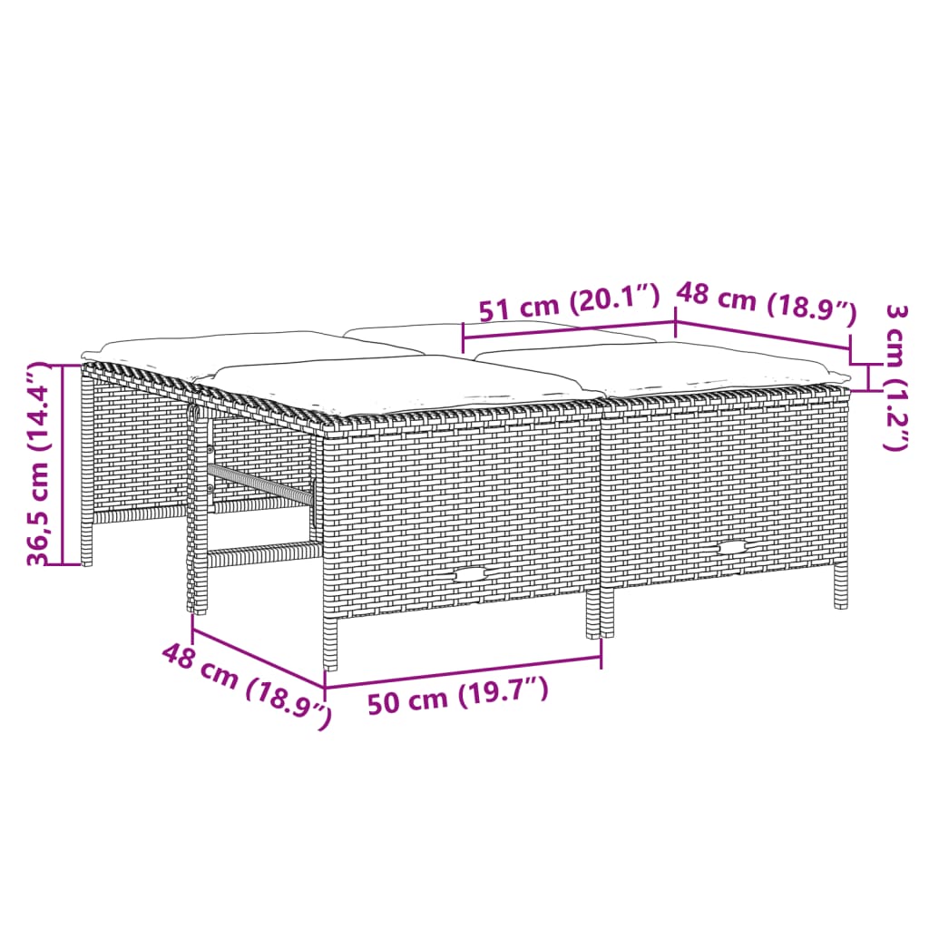 Σαλόνι Κήπου Σετ 5 Τεμαχίων Γκρι Συνθετικό Ρατάν με Μαξιλάρια 9