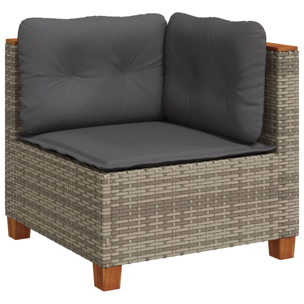 Σαλόνι Κήπου 10 Τεμαχίων Γκρι από Συνθετικό Ρατάν με Μαξιλάρια 3