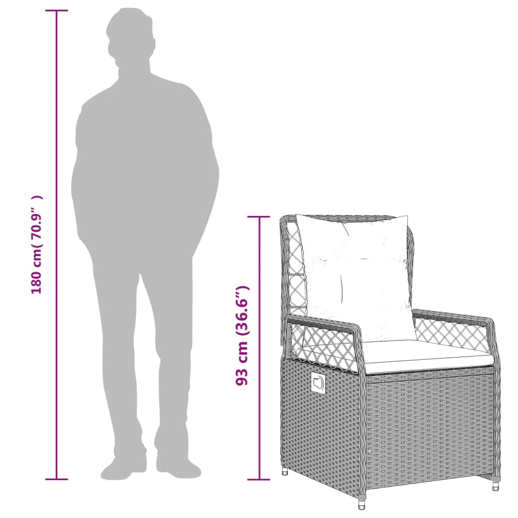 Σετ Τραπεζαρίας Κήπου 9 τεμ. Γκρι Συνθ. Ρατάν με Μαξιλάρια 10