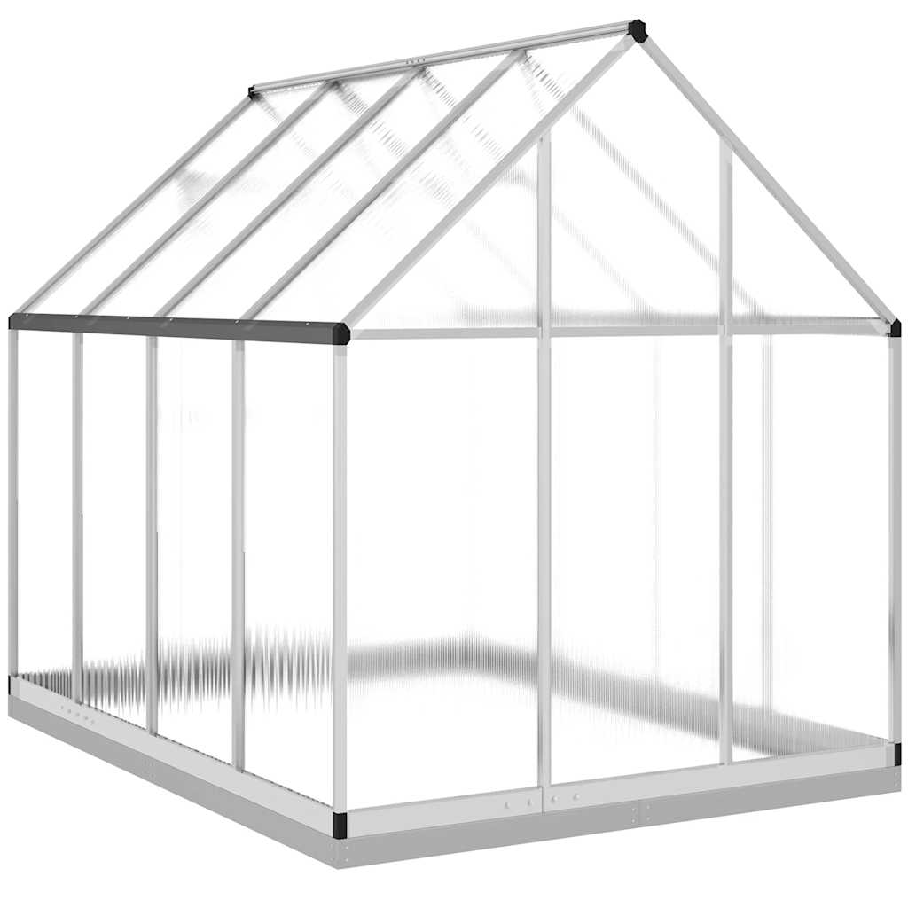 Θερμοκήπιο με Πλαίσιο Βάσης Ασημί 224x169x202 εκ. Αλουμινίου 5