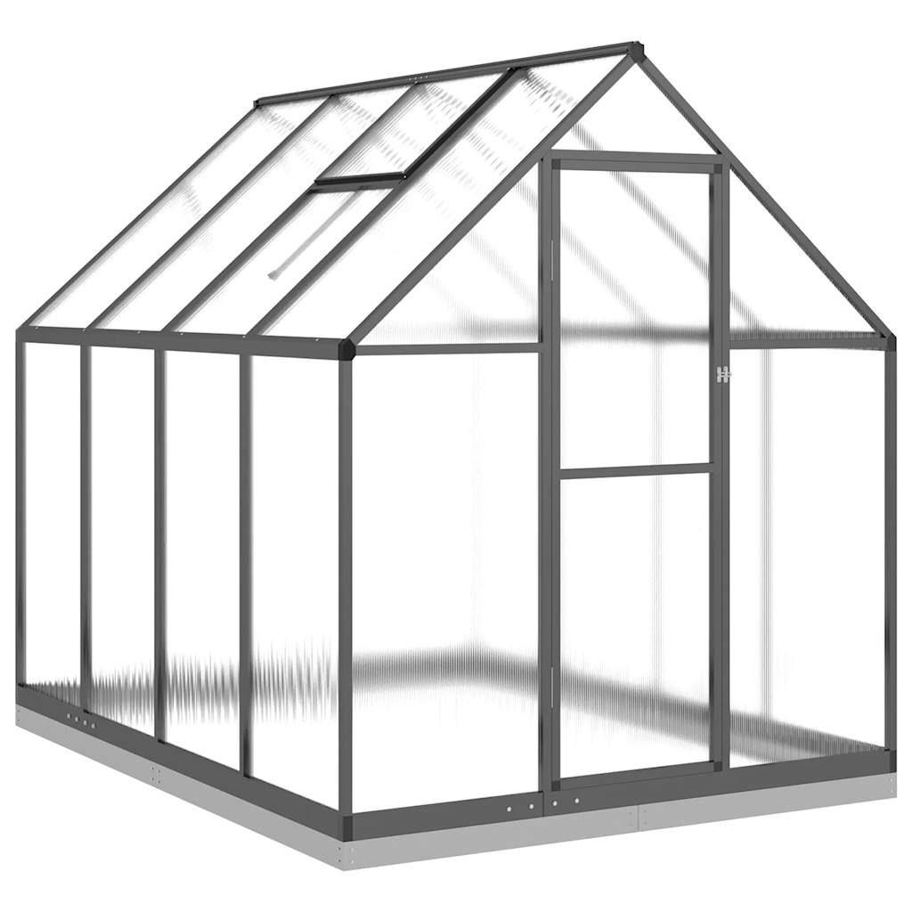 Θερμοκήπιο με Πλαίσιο Βάσης Ανθρακί 224x169x202 εκ. Αλουμινίου 2