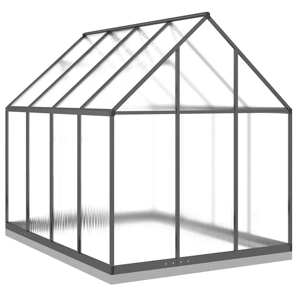 Θερμοκήπιο με Πλαίσιο Βάσης Ανθρακί 224x169x202 εκ. Αλουμινίου 5