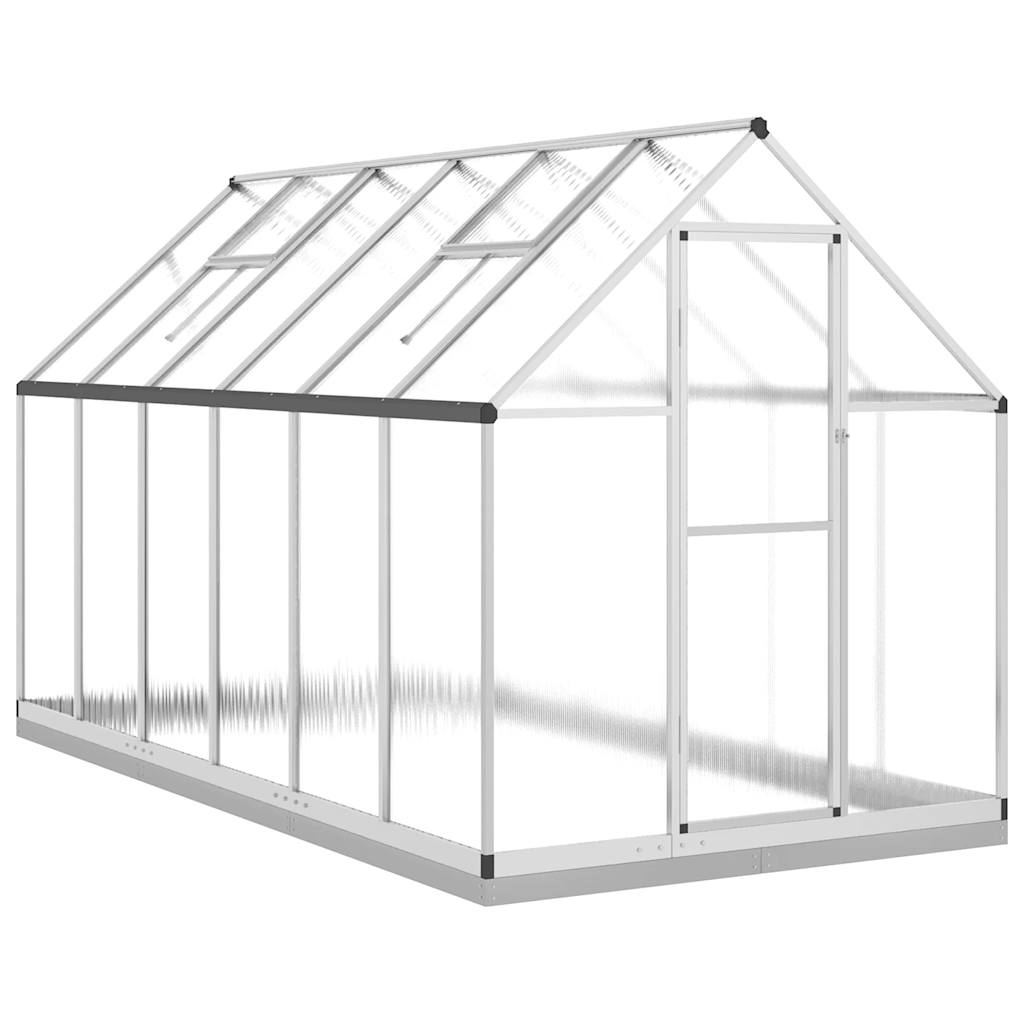 Θερμοκήπιο με Πλαίσιο Βάσης Ασημί 334x169x202 εκ. Αλουμινίου 2