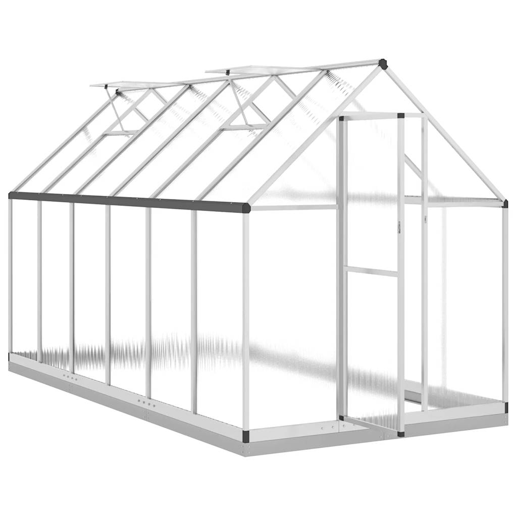 Θερμοκήπιο με Πλαίσιο Βάσης Ασημί 334x169x202 εκ. Αλουμινίου 6