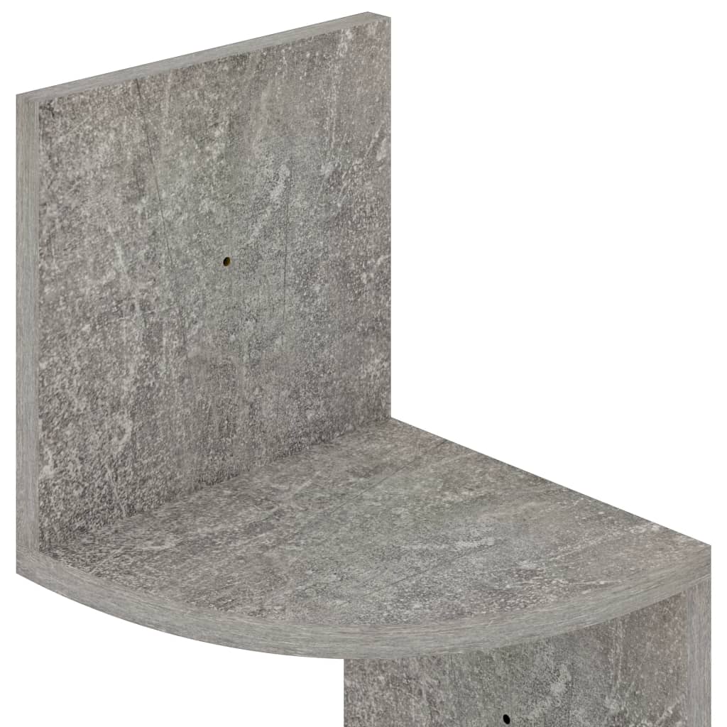 Γωνιακή Ραφιέρα Τοίχου Γκρι Σκυρ. 19x19x123 εκ. από Επεξ. Ξύλο 6
