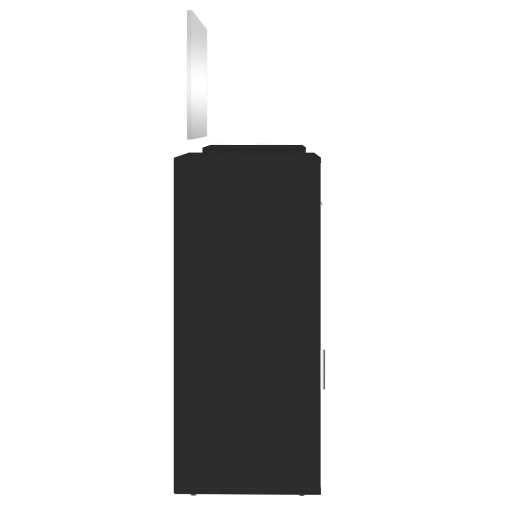 Μπουντουάρ Σετ 4 Μαύρο από Επεξεργασμένο Ξύλο 6