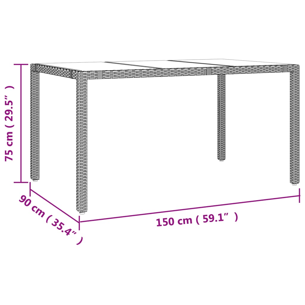 Σετ Τραπεζαρίας Κήπου 7 τεμ. Μπεζ Συνθετικό Ρατάν με Μαξιλάρια 6