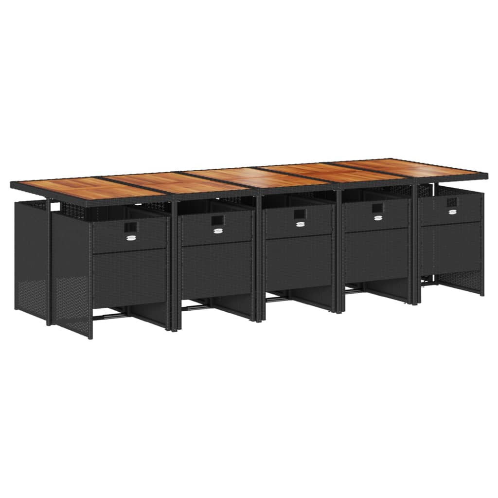 Σετ Τραπεζαρίας Κήπου 11 τεμ Μαύρο από Συνθ. Ρατάν με Μαξιλάρια 3