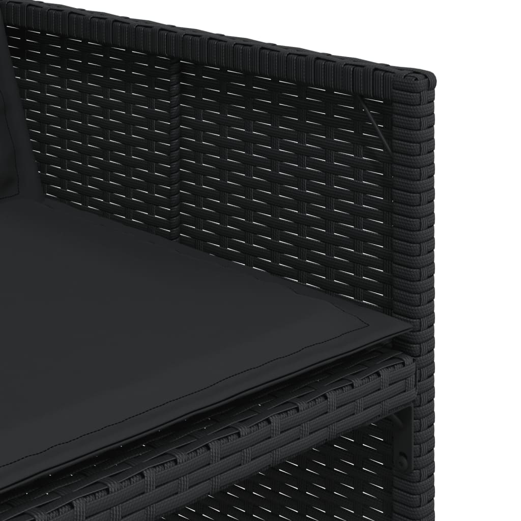 Σετ Τραπεζαρίας Κήπου 11 τεμ Μαύρο από Συνθ. Ρατάν με Μαξιλάρια 9