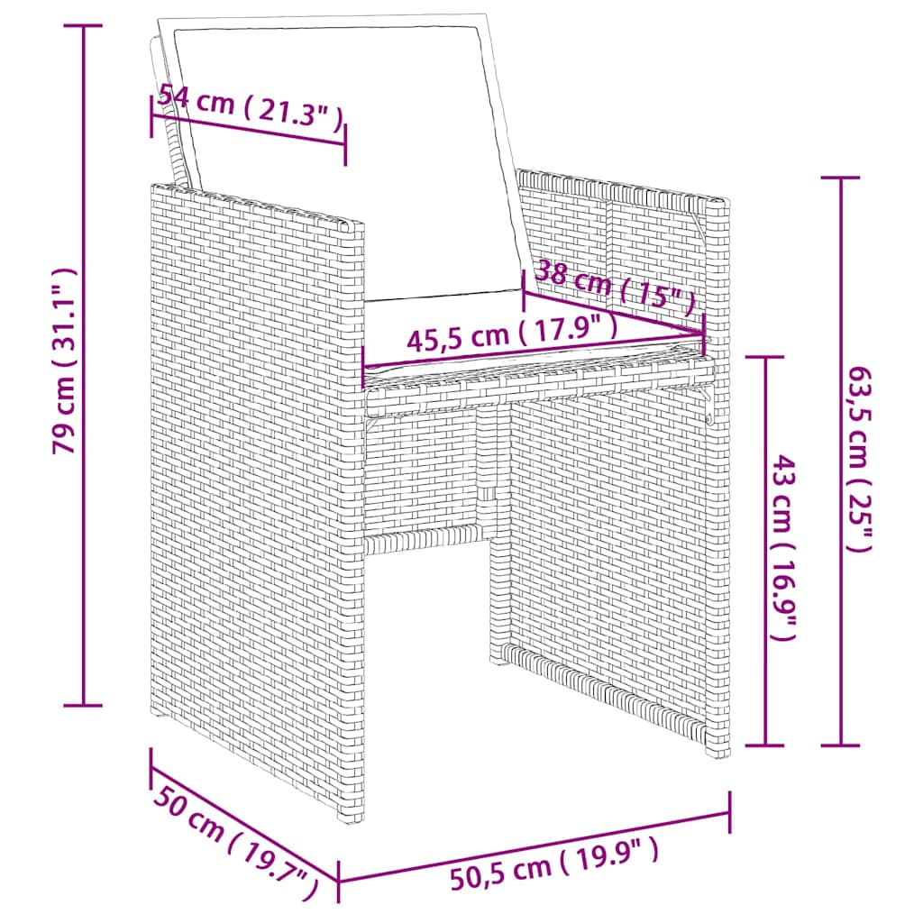 Σετ Τραπεζαρίας Κήπου 13τεμ Μικτό Μπεζ Συνθ. Ρατάν με Μαξιλάρια 9
