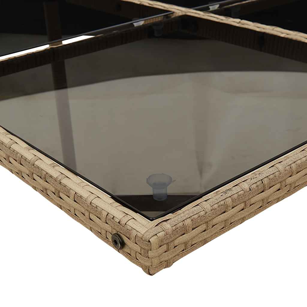 Σετ Τραπεζαρίας Κήπου 15 τεμ. Μπεζ Συνθετικό Ρατάν με Μαξιλάρια 6