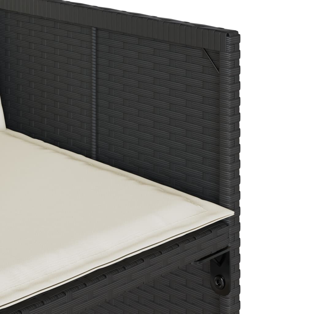 Σετ Τραπεζαρίας Κήπου 11 τεμ Μαύρο από Συνθ. Ρατάν με Μαξιλάρια 9