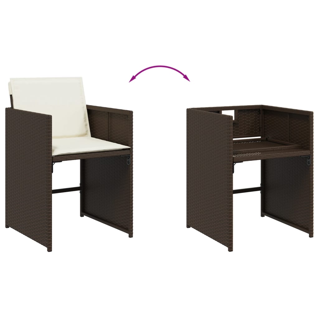 Σετ Τραπεζαρίας Κήπου 11 τεμ. Καφέ Συνθετικό Ρατάν με Μαξιλάρια 7