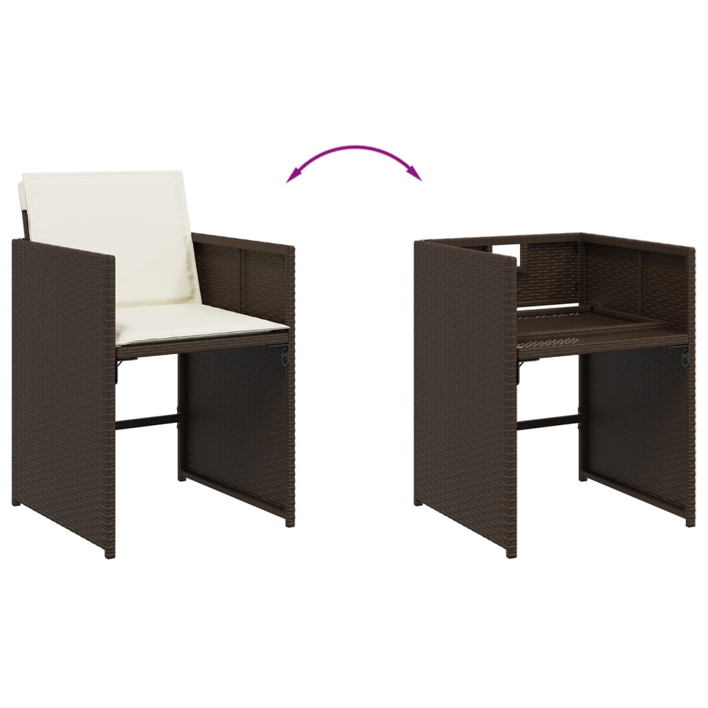 Σετ Τραπεζαρίας Κήπου 17 τεμ Καφέ από Συνθ. Ρατάν με Μαξιλάρια 10