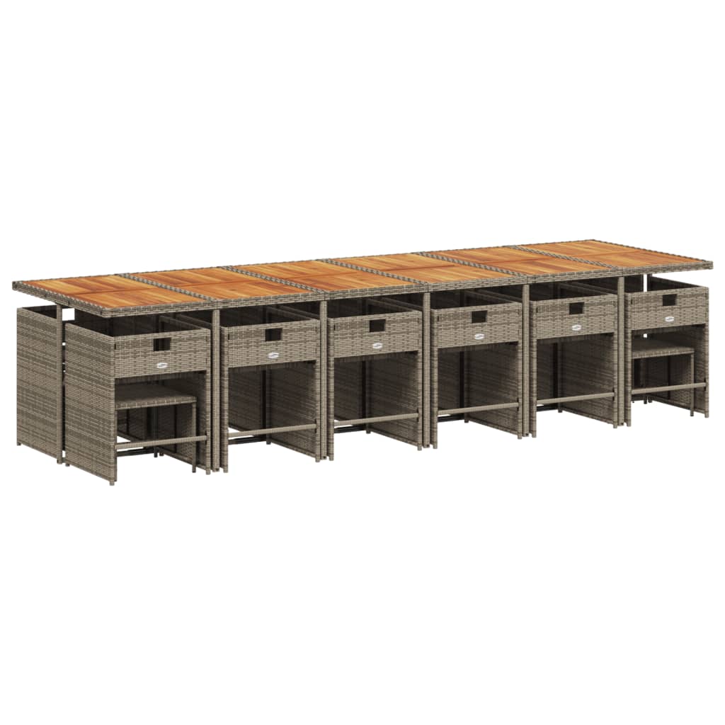 Σετ Τραπεζαρίας Κήπου 17 τεμ. Γκρι από Συνθ. Ρατάν με Μαξιλάρια 5