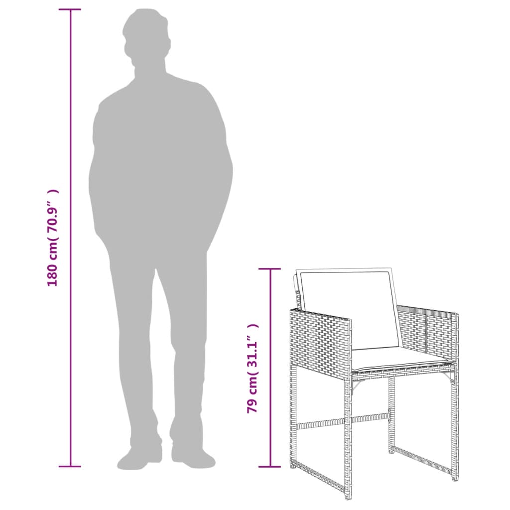Σετ Τραπεζαρίας Κήπου 5 τεμ. Μπεζ Συνθετικό Ρατάν με Μαξιλάρι 11