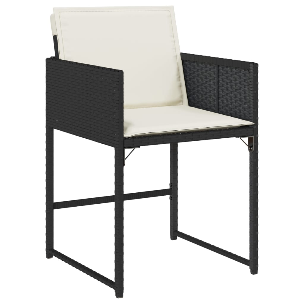 Σετ Τραπεζαρίας Κήπου 7 Τεμ. Μαύρο Συνθετικό Ρατάν με Μαξιλάρια 5