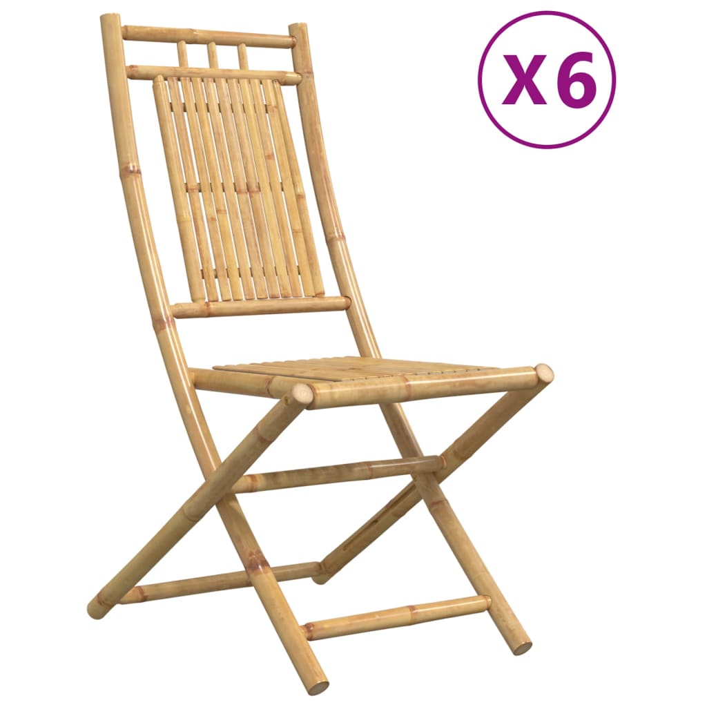 Καρέκλες Κήπου Πτυσσόμενες 6 τεμ. 46 x 66 x 99 εκ. από Μπαμπού 2