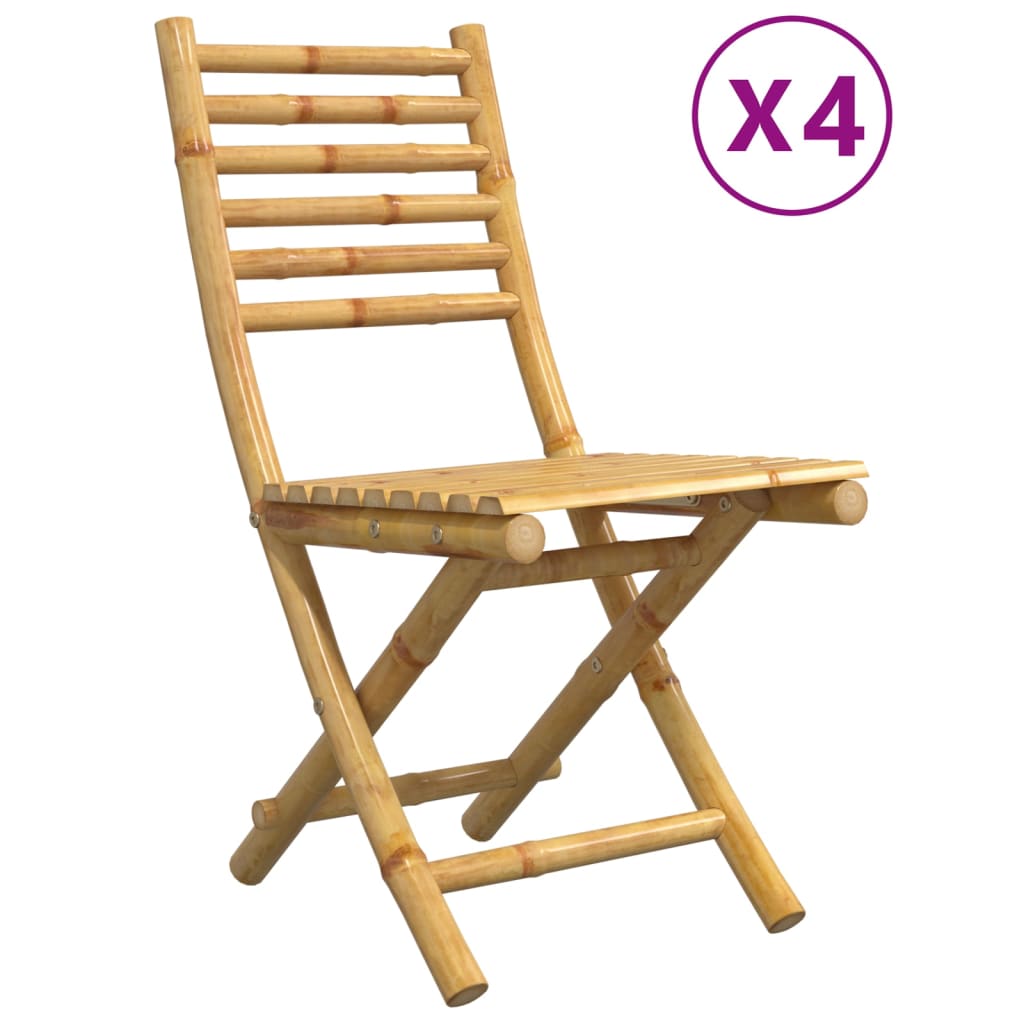 Καρέκλες Κήπου Πτυσσόμενες 4 τεμ. 43x54x88 εκ. από Μπαμπού 2