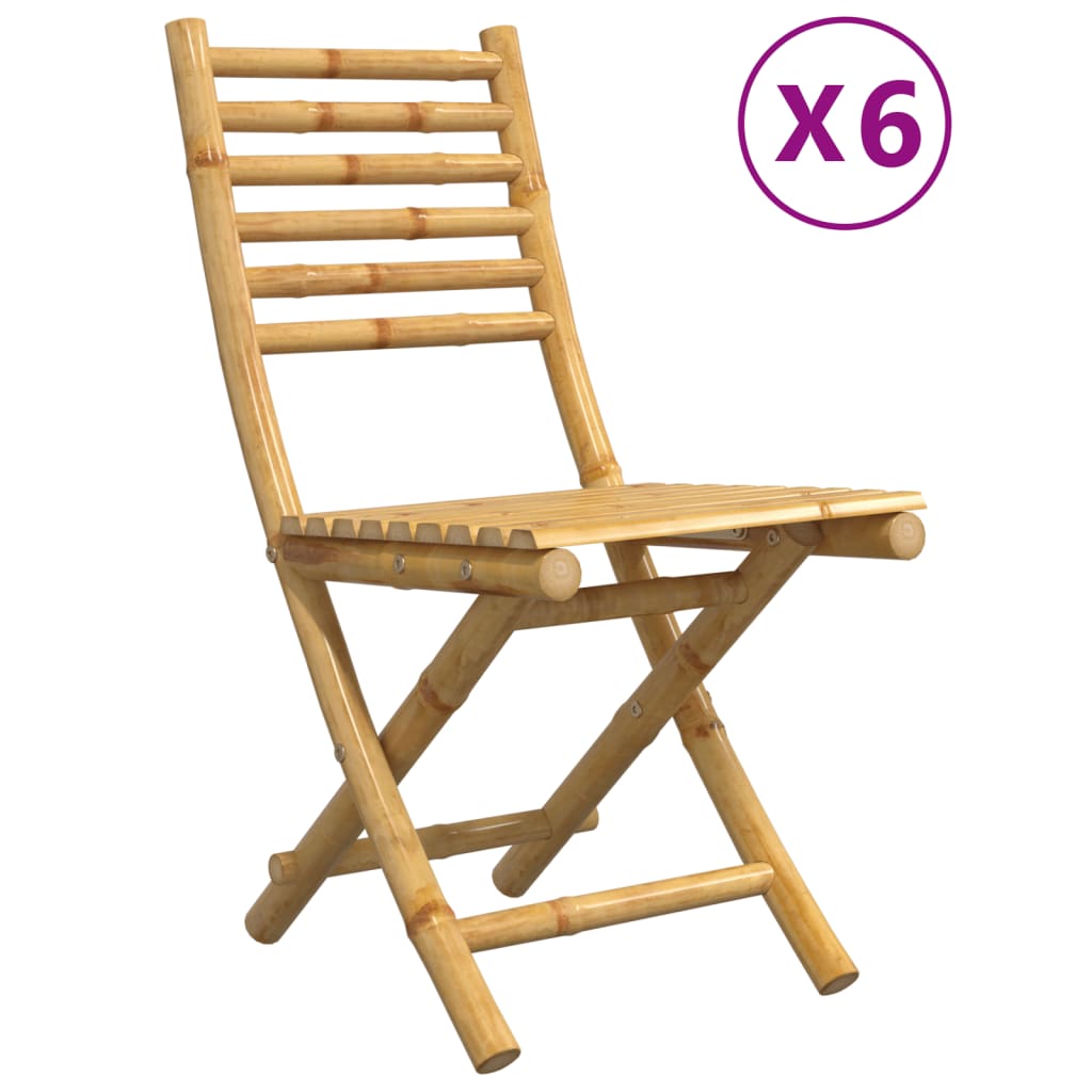Καρέκλες Κήπου Πτυσσόμενες 6 τεμ. 43x54x88 εκ. από Μπαμπού 2
