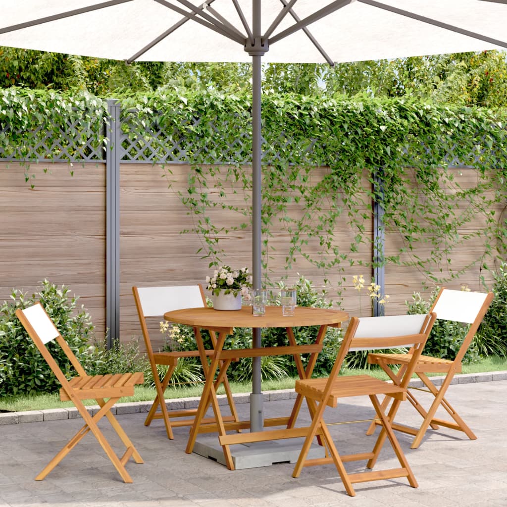 Σετ Τραπεζαρίας Κήπου 5 τεμ. Κρεμ Ύφασμα/Μασίφ Πεύκου 1