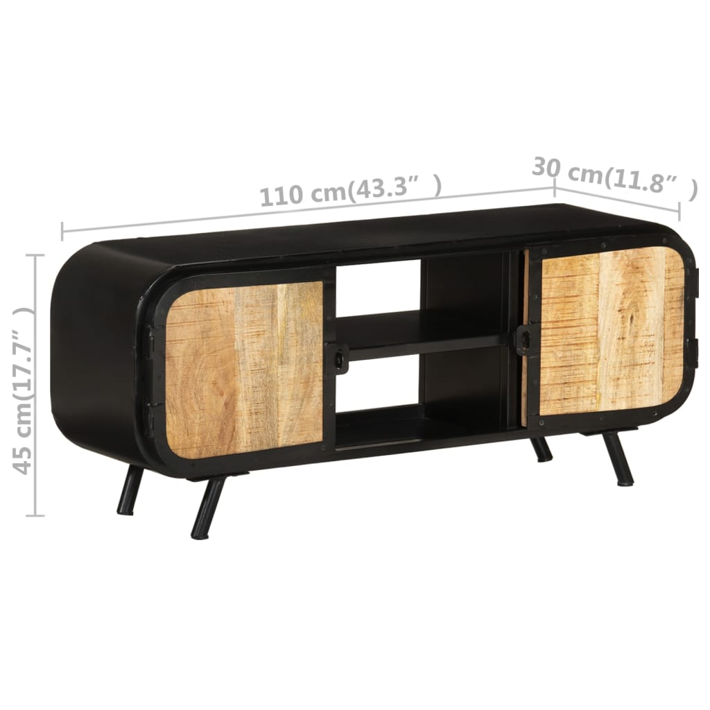 Έπιπλο Τηλεόρασης 110 x 30 x 45 εκ. από Ακατέργαστο Ξύλο Μάνγκο 10