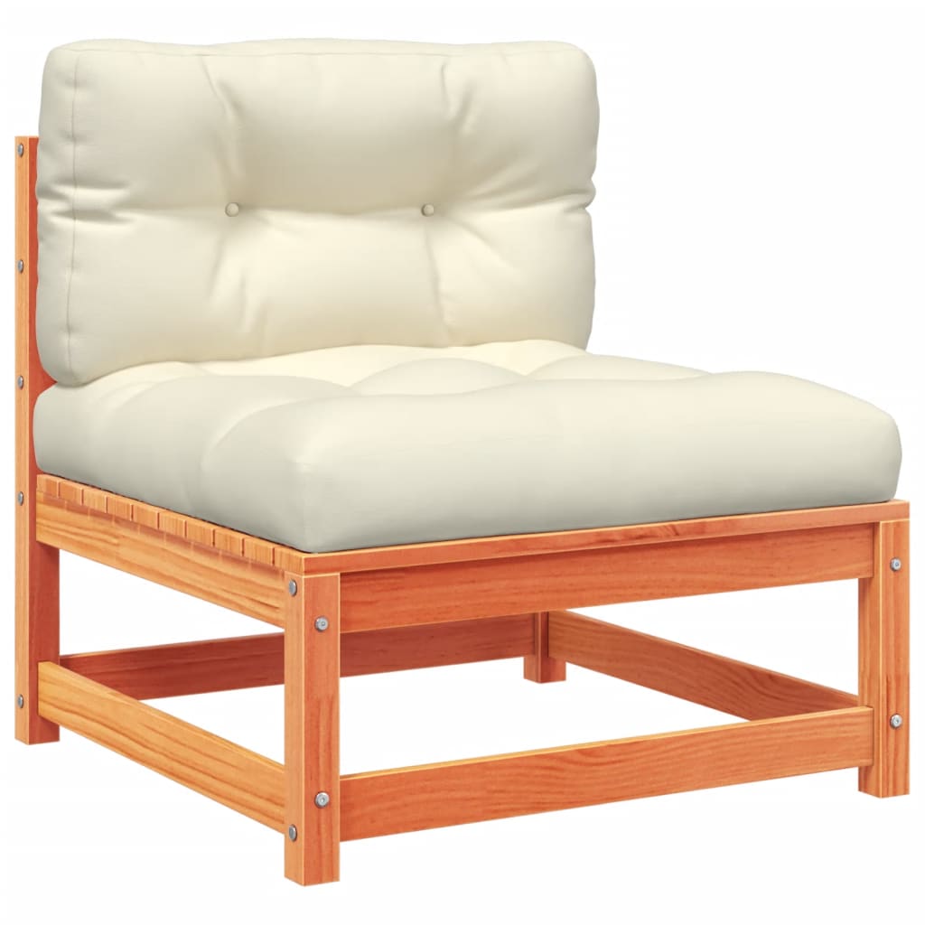 Καναπές Κήπου Σετ 5 τεμ. Καφέ Μασίφ Ξύλο Πεύκου με Μαξιλάρια 5