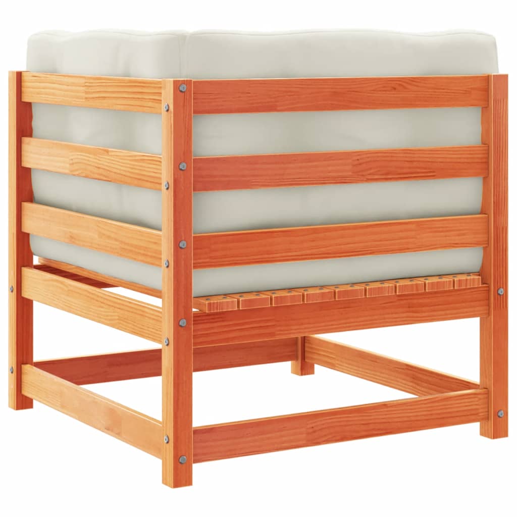 Καναπές Κήπου Σετ 5 τεμ. Καφέ Μασίφ Ξύλο Πεύκου με Μαξιλάρια 7