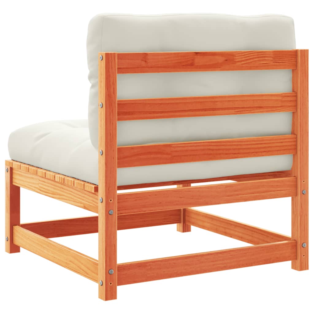 Καναπές Κήπου Σετ 5 τεμ. Καφέ Μασίφ Ξύλο Πεύκου με Μαξιλάρια 8