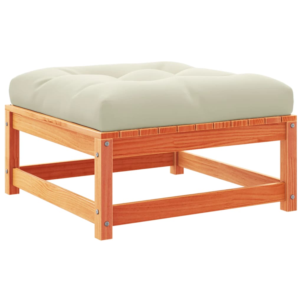 Καναπές Κήπου Σετ 5 τεμ. Καφέ Μασίφ Ξύλο Πεύκου με Μαξιλάρια 9