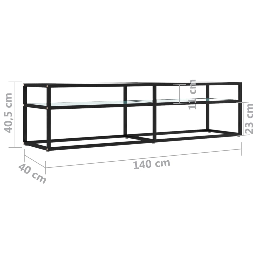 Έπιπλο Τηλεόρασης Λευκό Όψη Μαρμάρου 160x40x40,5εκ Ψημένο Γυαλί 7