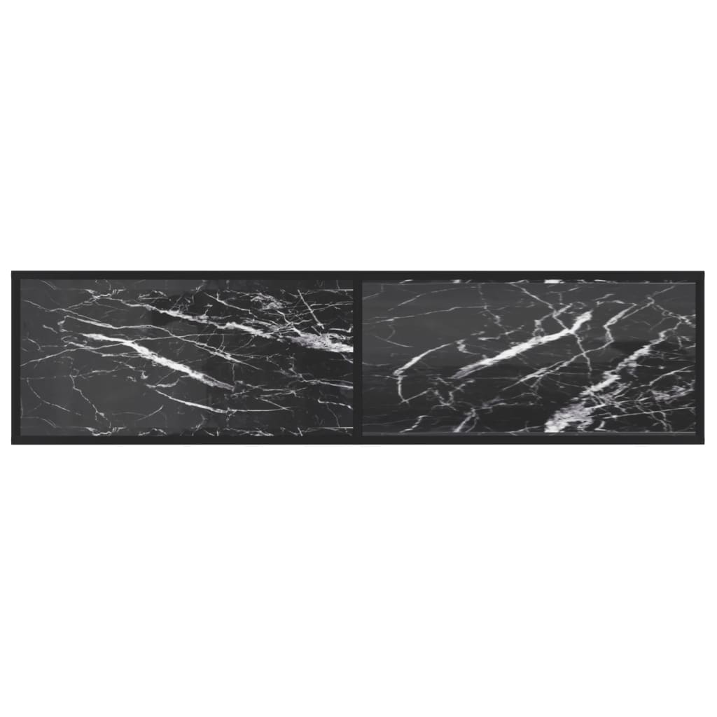 Έπιπλο Τηλεόρασης Μαύρο Όψη Μαρμάρου 160x40x40,5εκ Ψημένο Γυαλί 5