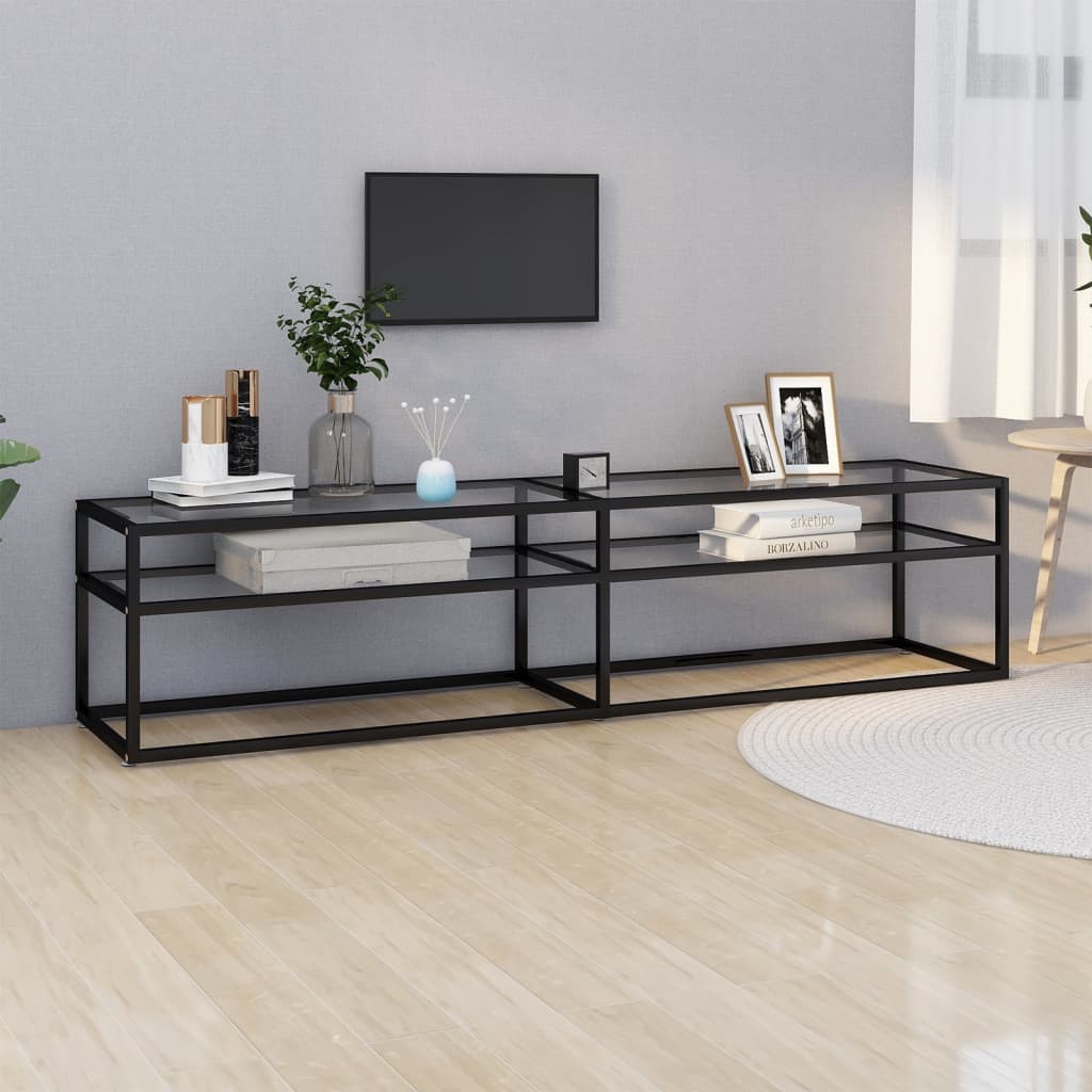 Έπιπλο Τηλεόρασης Διαφανές 180 x 40 x 40,5 εκ. από Ψημένο Γυαλί 1