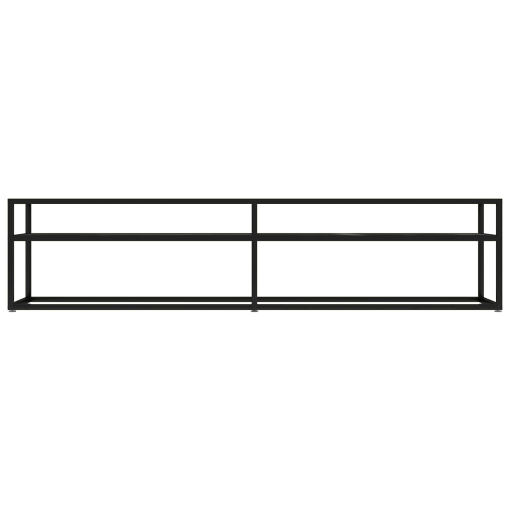 Έπιπλο Τηλεόρασης Λευκό Όψη Μαρμάρου 180x40x40,5εκ Γυαλί Ασφαλ. 3