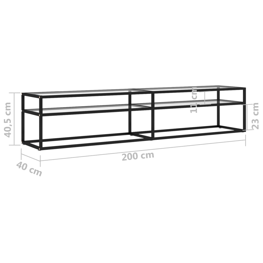 Έπιπλο Τηλεόρασης Διαφανές 200 x 40 x 40,5 εκ. από Γυαλί Ασφαλ. 6
