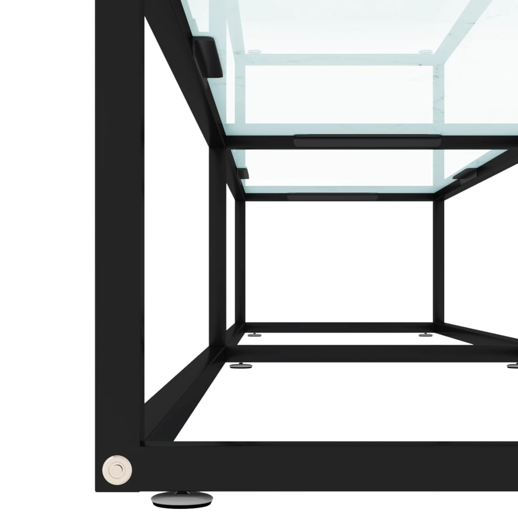 Έπιπλο Τηλεόρασης Λευκό Όψη Μαρμάρου 200x40x40,5εκ Ψημένο Γυαλί 6