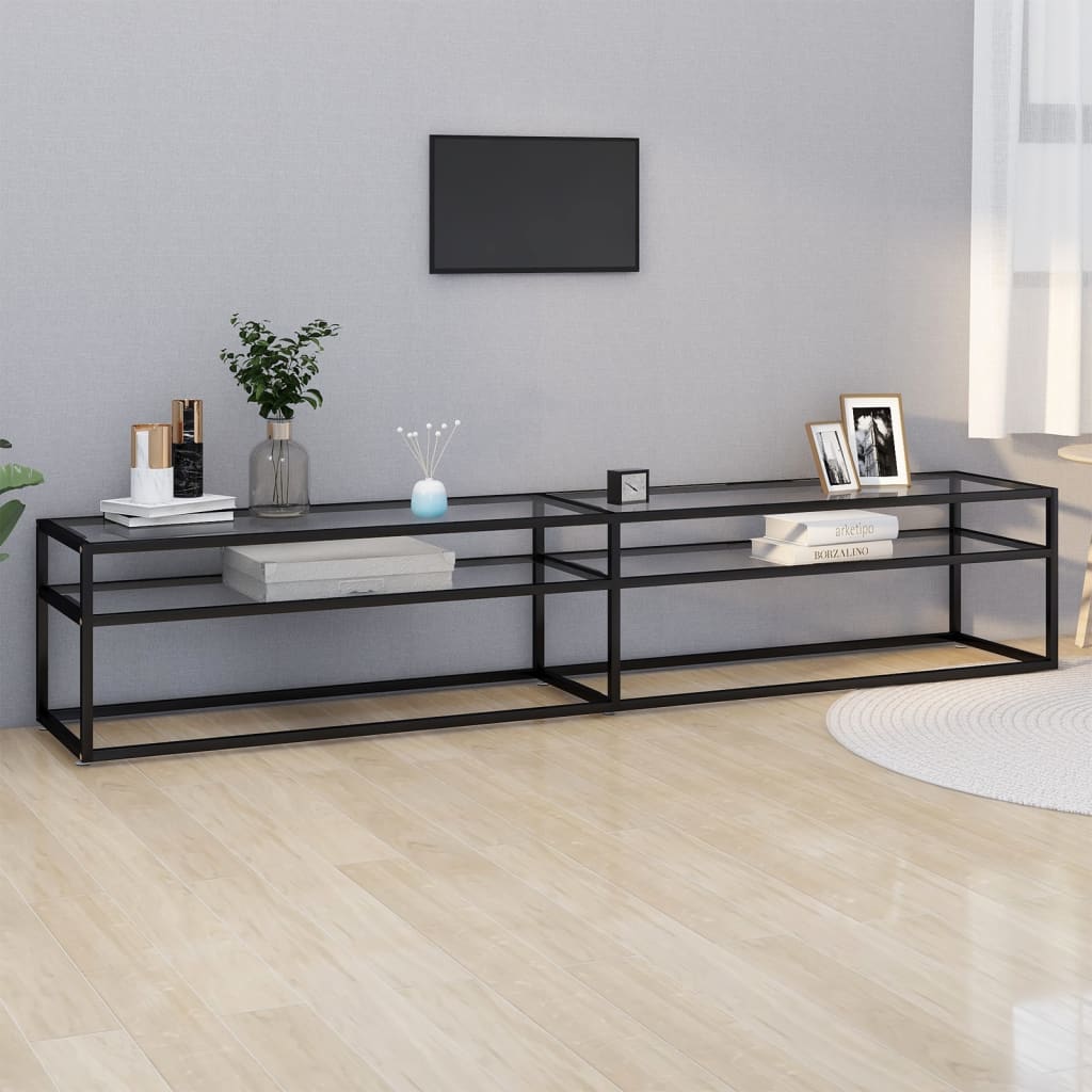 Έπιπλο Τηλεόρασης Διαφανές 220 x 40 x 40,5 εκ. από Ψημένο Γυαλί 1